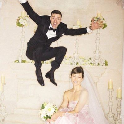 Justin Timberlake and Jessica Biel's wedding picture.